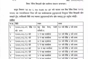 पथरीशनिश्चरेमा रेबिज बिरुद्धको खोप लागइने